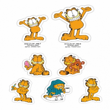 Aplic.estampada garfield chico x 6 unid