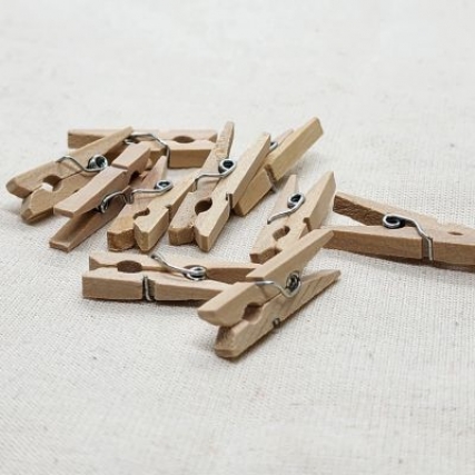 Broche clip 3 cm madera natural x 50 uni