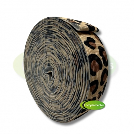 Elastico sublimado leopardo 28 mm x 10 m