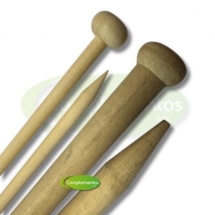Aguja de tejer de madera 04 x 6 pares