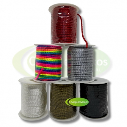 Cordon seda 3 mm retorcido x 25yd