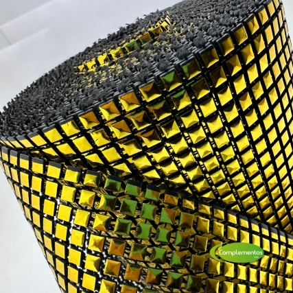 Falso strass 12 lineas plata x 10 yd