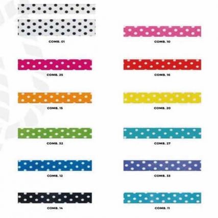 Cinta raso dots nro 5 x 10 mts