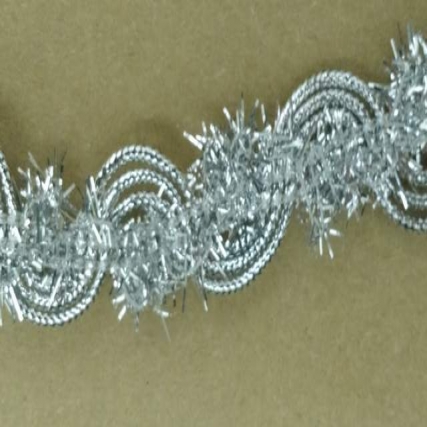 Galon lurex ondas y flecos 1.5 cm x 10yd